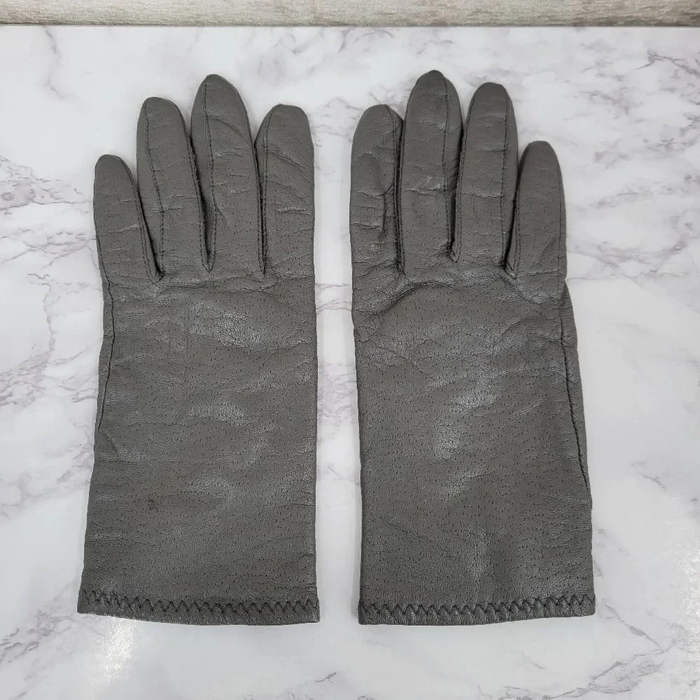Fownes Vintage Classic Grey Leather Driving Gloves